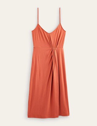 Gathered Jersey Midi Dress