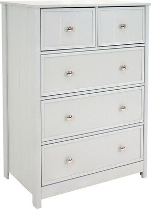 Sunnydaze Decor Sunnydaze Beadboard Vertical Dresser Chest with 5 Drawers - 43.5 H - Gray