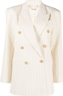 Luminosity pinstriped double-breasted blazer