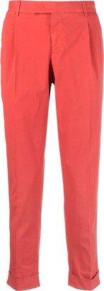 PT Torino Pleated-Edge Stretch-Cotton Trousers-AA