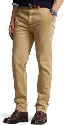 Stretch Slim Fit Knitlike Chino Pants (Khaki Hill) Men's Casual Pants