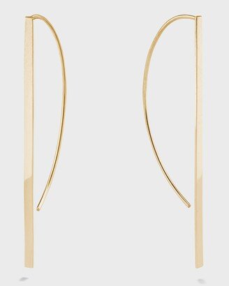 14k Gold Flat P-Hoop Earrings