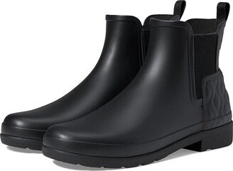 Refined Chelsea Vertical Quilt Boot (Black) Women's Rain Boots