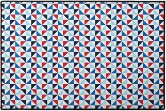 Door Mats: Pinwheels - Multi Door Mat, Blue