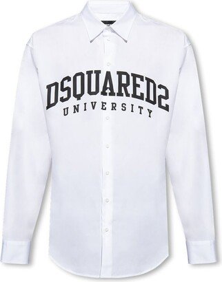 Logo Printed Long-Sleeved Shirt