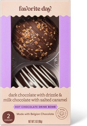 Hot Chocolate Bombs: Dark w/White & Milk w/Salted Caramel - 3.2oz - Favorite Day™