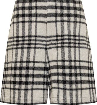 Checked Wide-Leg Shorts