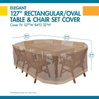 Elegant Rectangle Patio Table with Chairs Cover