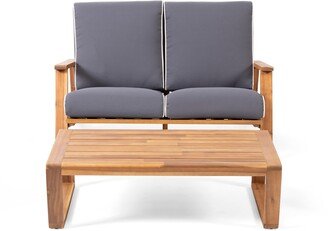 Paloma Acacia Wood Outdoor Loveseat Set