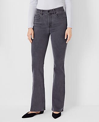 Petite Mid Rise Boot Jeans in Mid Grey Wash