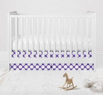 Large Dots Crib/Toddler Bed Skirt - Purple