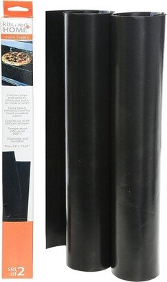 Kitchen + Home Oven Liners - Set of 2 Nonstick Reusable Oven Mat for Gas, Electric & Microwave Ovens