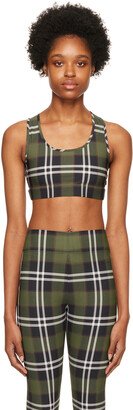 Green Check Sport Bra