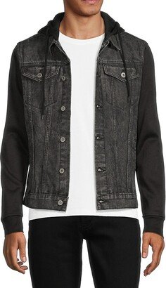 Brooklyn Cloth Knit Sleeve Denim Jacket