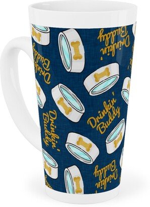 Mugs: Drinkin' Buddy - Dog - Blue Tall Latte Mug, 17Oz, Blue