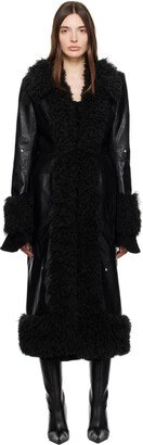 Black Diane Faux-Leather Coat