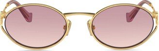 Oval-Frame Gradient-Lenses Sunglasses