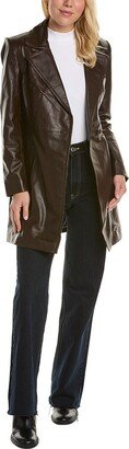 Teresa Wrap Leather Coat-AA