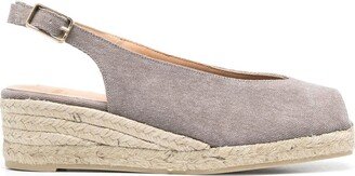 Peep-Toe Open-Back Espadrille