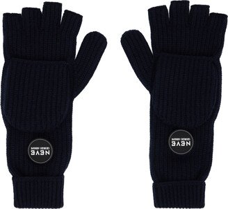 Navy Neve Fingerless Gloves