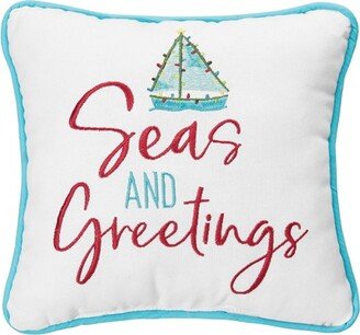 Seas And Greeting 10 x 10 Embroidered Throw Pillow-AA