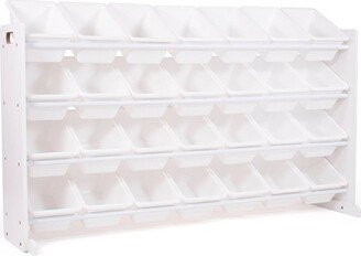 Cambridge Mega Kids' Toy Storage 28 Bin Organizer Bookshelf White