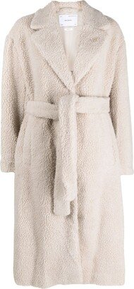 Eden faux-shearling wrap coat