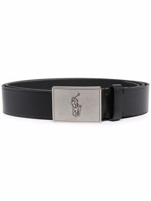 Pony logo buckle belt