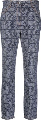 Logo-Jacquard High-Rise Slim-Cut Jeans