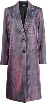 Iridescent single-breasted tailored coat