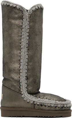 Gray 40 Shearling Boots-AB