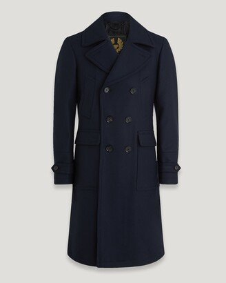 Wool Cashmere Blend Milford Coat In Ink Blue