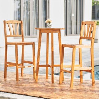 TONWIN 3-piece Eucalyptus Wooden Outdoor Bar Set