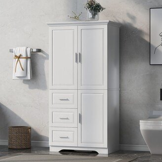 HOMEBAY Tall and Wide Storage Cabinet with Doors for Bathroom/Office