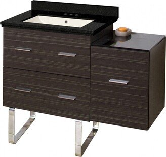 37.75-in. W Floor Mount Dawn Grey Vanity Set For 3H4-in. Drilling Black Galaxy Top Biscuit UM Sink