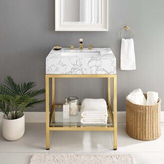 Kingsley 26 Gold Stainless Steel Bathroom Vanity