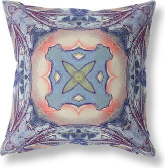 Amrita Sen Designs Pastel Floral Squares Indoor Outdoor Zippered Pillow-AA