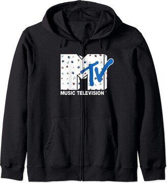 Mademark x MTV - Retro Abstract Shapes Graphic Logo Zip Hoodie