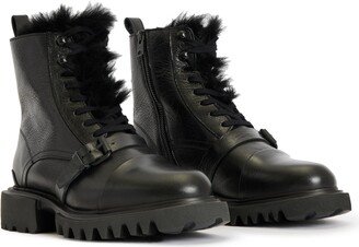 Tori Genuine Shearling Lined Lace-Up Combat Boot