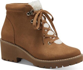 Valentena Womens Ankle Lugged Sole Combat & Lace-up Boots