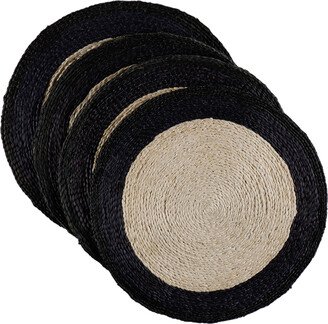 Misette Black Monochrome Hand-Woven Jute Placemat Set