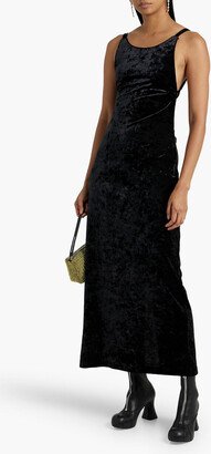 Crushed-velvet maxi dress