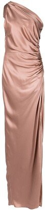 One-Shoulder Silk Gown-AA