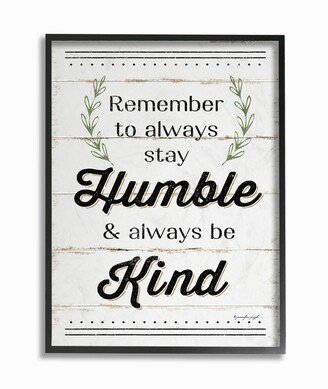 Humble and Kind Rosemary Sprig Typography Framed Giclee Art, 11 x 14