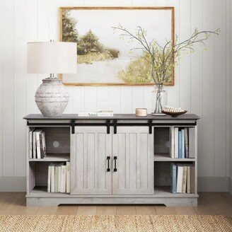 Saint Birch Finley 56 TV Stand with 2 Barn Doors, Gray