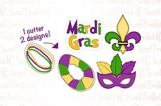 4Pc Mardi Gras Cookie Cutter Set