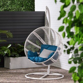 Kimberly Outdoor Rope Weave Outdoor Hanging Chair with Stand