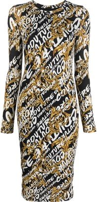 Barocco logo-print midi dress-AA