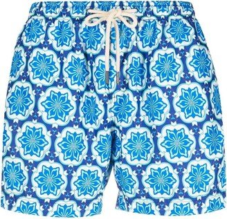 Geometric-Print Swim Shorts-AC