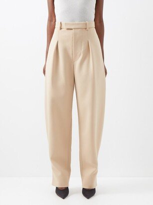 X Hailey Bieber Pleated Wool Suit Trousers